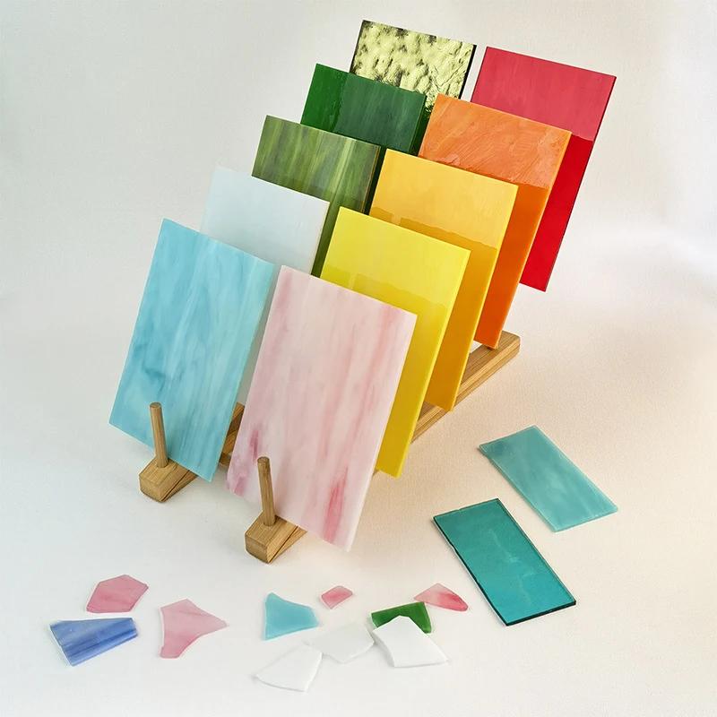 Mosaico de Vidrio Cuadrado de Alta Calidad 10x10cm Pieza de Mosaico de Vidrio de Colores Transparente Piedras para Hacer Mosaicos DIY Manualidades Hobby Arte Pared