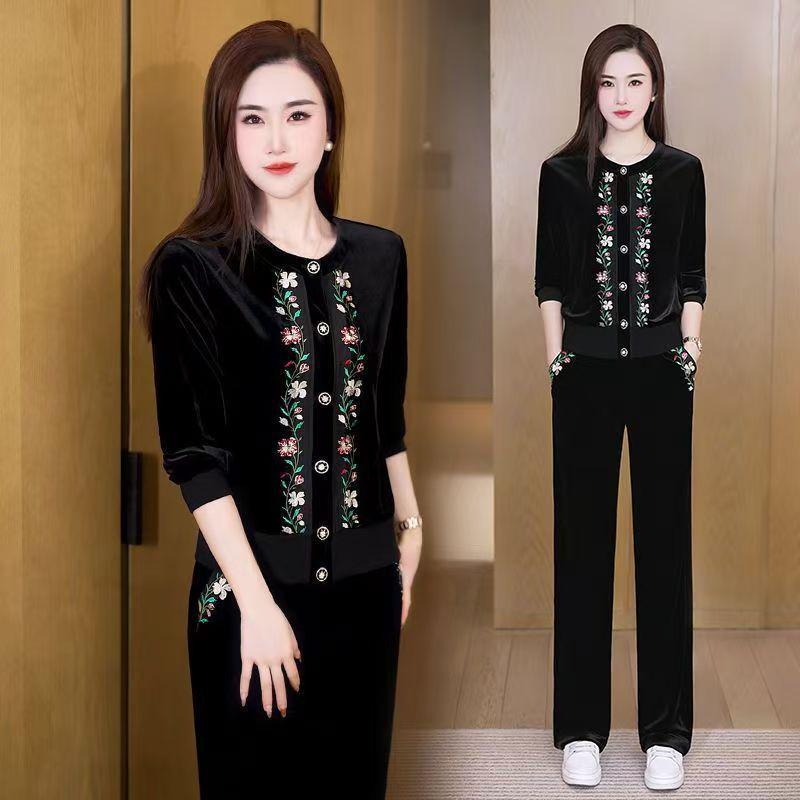 Dam Vår & Höst Mode Lös Slimmande Tvådelad Set - Ny Temperamentdesign