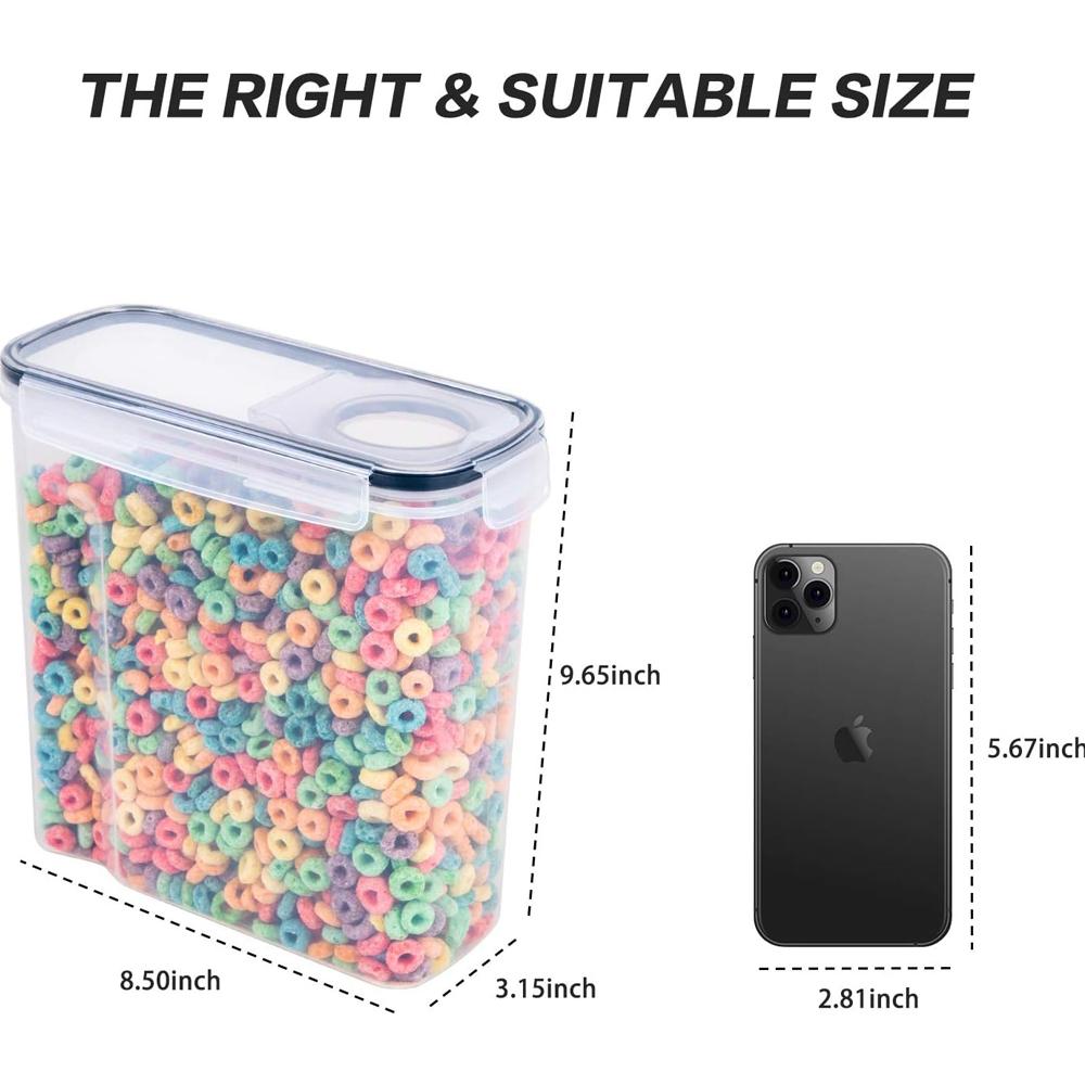 Cereal Containers Storage Set 4L Airtight Large Food Storage Containers Dispenser Plastic Cereal Storage Containers