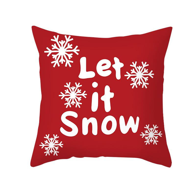 Wish Christmas Pillow Cover Peach Skin Printed Waterproof Cushion Cover Home Supplies Pillow Cover
