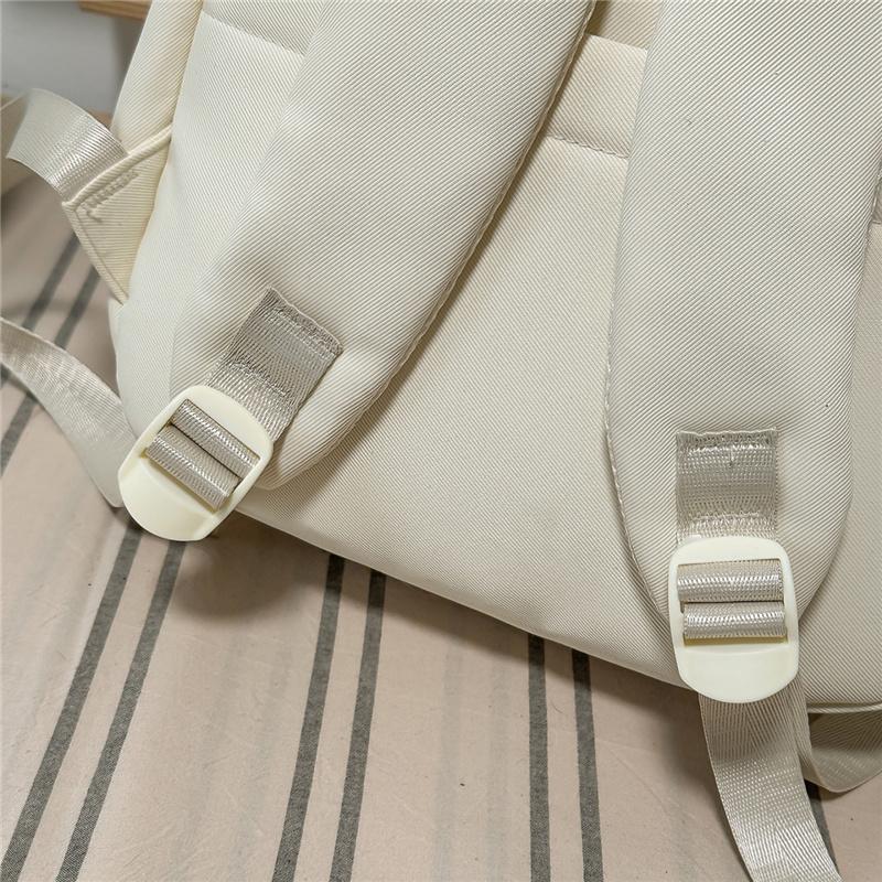 Cute Light Blue Backpack with Padded Top Handle Front Zipper Pocket Adjustable Straps Casual School Bag