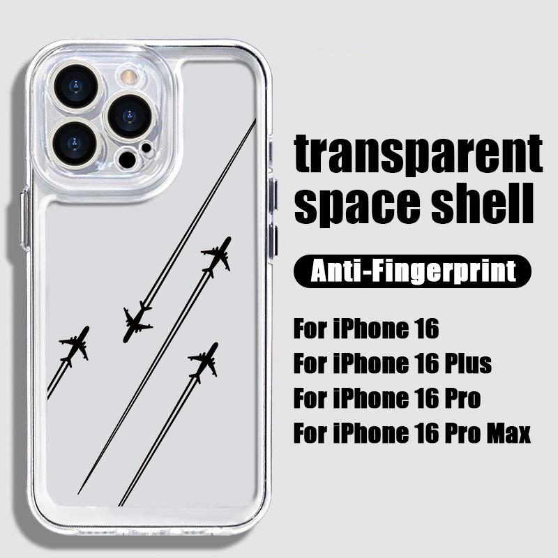 Aircraft Route Print Soft Silicone Case For iPhone 16 Pro Max 15 Pro 14 Plus 13 12 11 XS Astronaut Planet Shockproof Clear Phone Cover