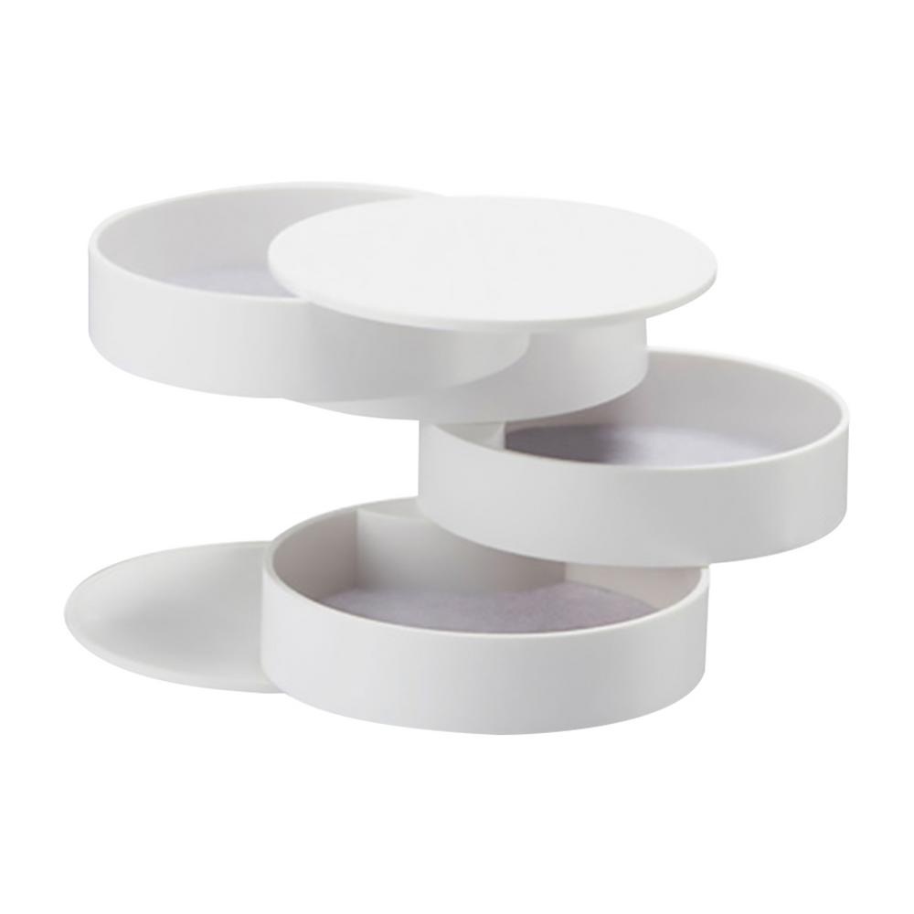 Шкатулка-органайзер для украшений Вращающаяся шкатулка для хранения украшений Многоуровневый акриловый поднос-кейс для украшений с множеством отделений для колец