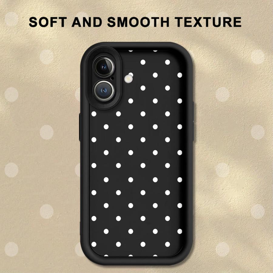 Coque pour iPhone 17 Pro Max 13 17e 16 Air 11 15 Plus 14 12 Pro Housse de téléphone Luxe Ins Pois