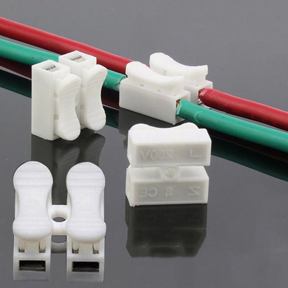 CH-2 Quick Splice Wire Connectors - Durable Spring Terminals for Easy & Safe Cable Connection, White