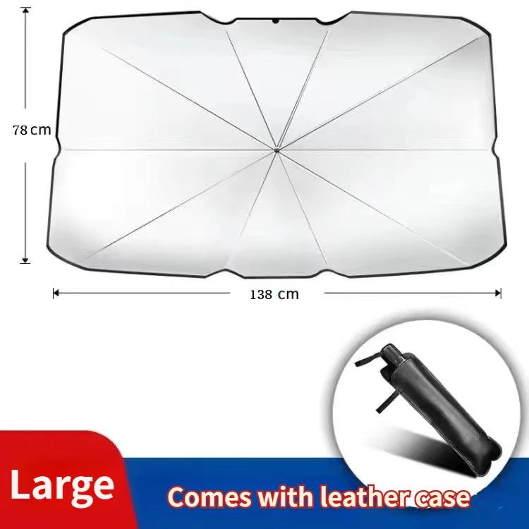 Einziehbarer Auto-Regenschirm mit Anti-UV-Schutz, faltbarer Sonnenschutz für die Windschutzscheibe der Frontscheibe