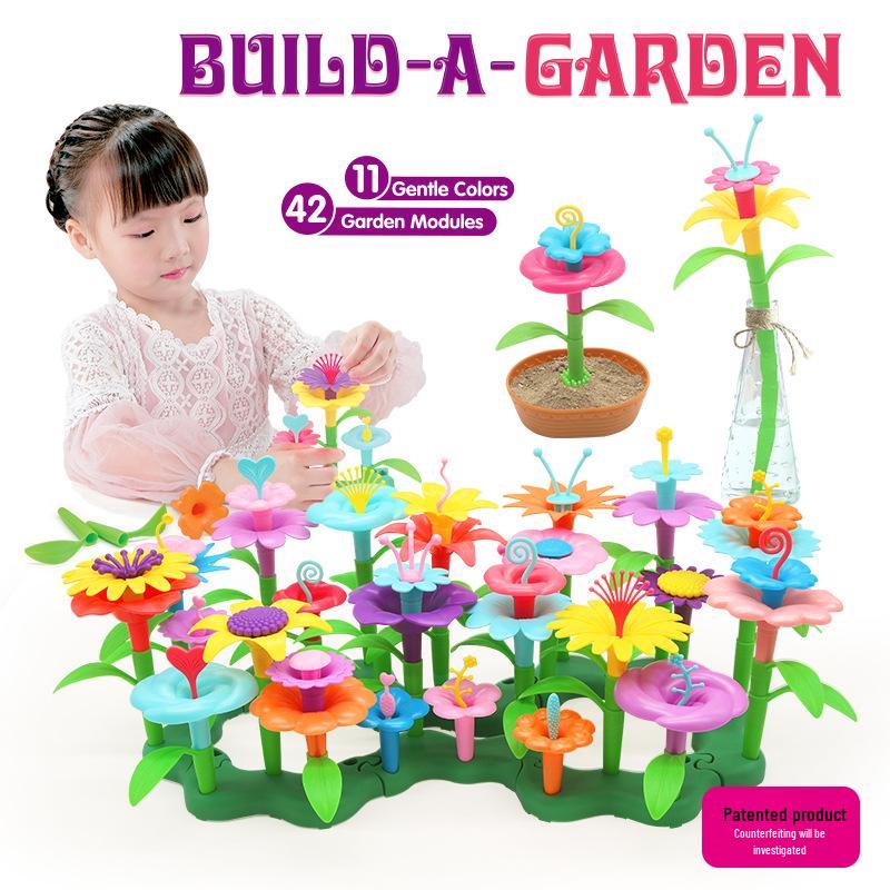 Children's DIY Pop Art Flower Arrangement Building Blocks – Interlocking Garden Toy for Girls
