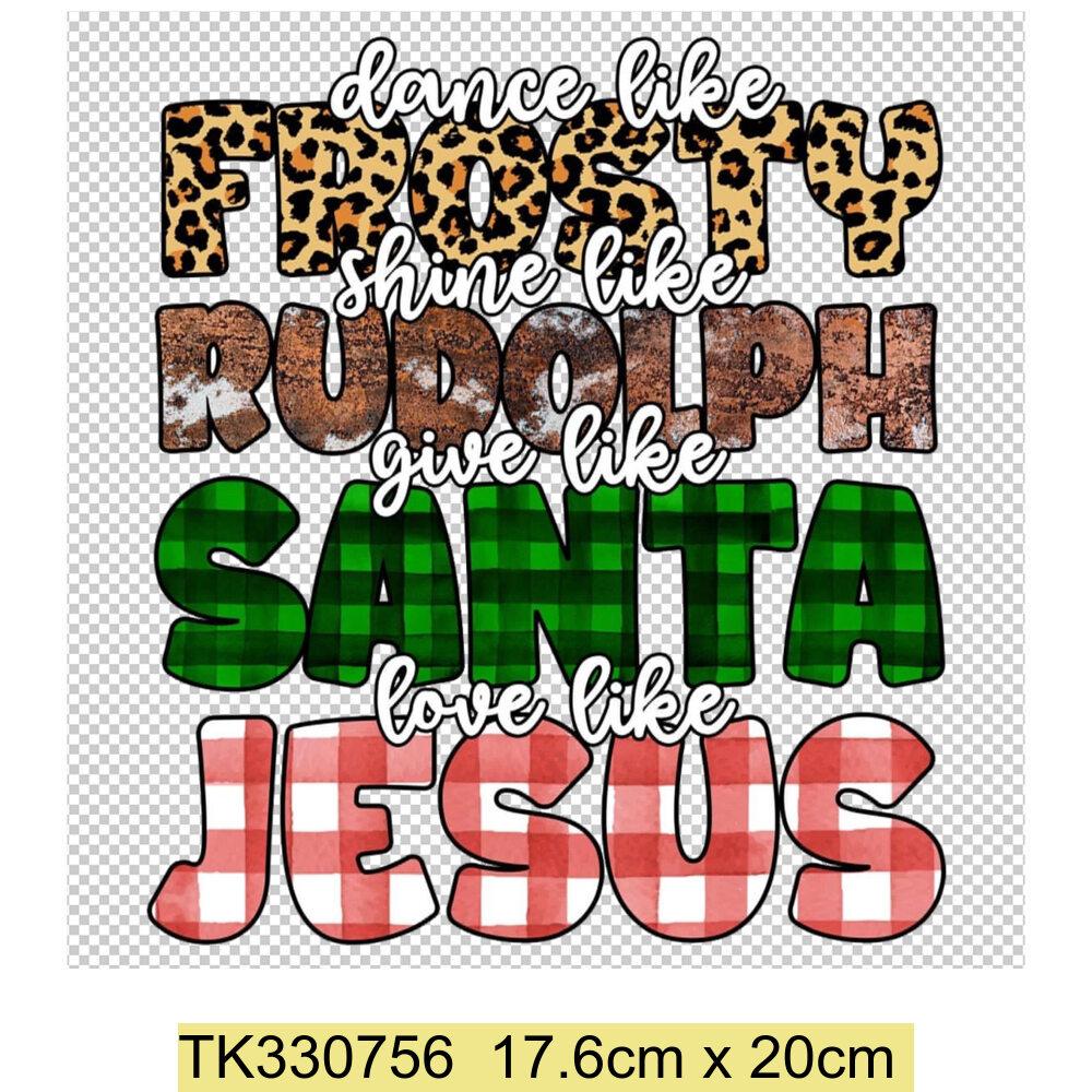 Iron On Christmas Snowmen Santa Claus Christmas Trees  Patch DIY Heat Transfer Tops Appliqued Vinyl Iron On Clothes Stickers