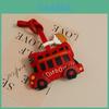 London Bus Leather Keychain With Car Cartoon Pendant For Vintage Bag Decor