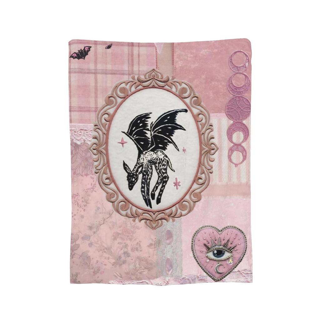 Halloween Gothic Blanket Flannel Romantic Goth Soft Throw Blanket for Car Sofa Couch Bed Rug