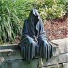 Black Clothes Mysterious Master Ornament Horror Black Robed Night Walker Gothic Sitting Resin Craft Ornament Desktop Decoration