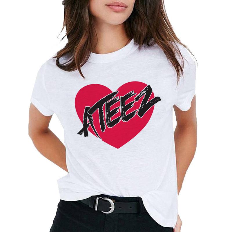 Ateez Top T Shirt Women Female Kawaii Hip Hop S Ulzzang Tshirt Casual Tshirt Tee Shirts Clothes Harajuku Korean Streetwear