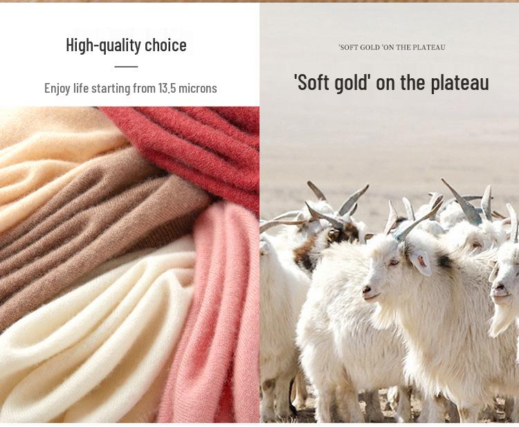 Seamless V-Neck Cashmere Sweater 2026: Women's Autumn/Winter Simple Loose Knitwear, Pure Color Base Layer.