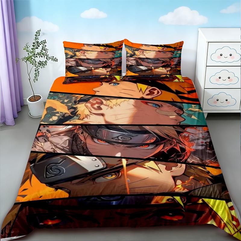 Duvet Cover Naruto Set Anime Print Pillowcase Quilt Cover Bedding Bag Set Queen King Size Digital Printing Kids Best Gifts