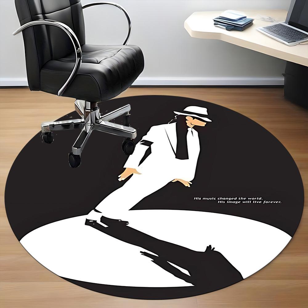 1PC Michael Joseph Jackson Office Round Area Rug, Indoor Mat Suitable For Office, Under Office Chairs Bedroom Living Room Home Decor, Room Deco110