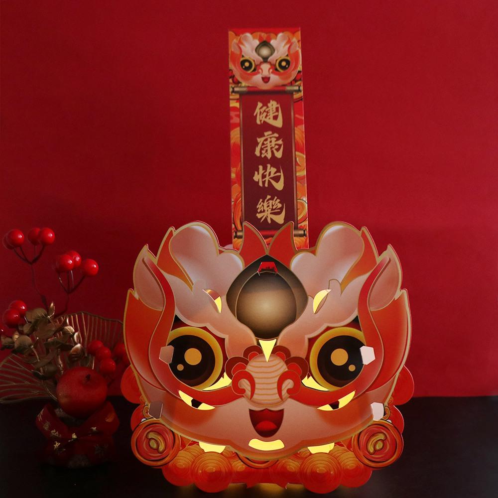 Traditional Dragon Year Portable Lantern Handmade Chinese Lantern DIY Materials  Home Decor