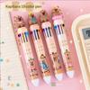 4pcs Capybara Theme Multicolor Pen, 10-Color 0.5mm Fine Tip for Creative Writing, Collector's Desk Accessory