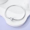 Original Bracelets 925 Silver Snowflake Heart Safety Chain Charms Bead Bracelet For Birthday Wedding Jewelry DIY Making