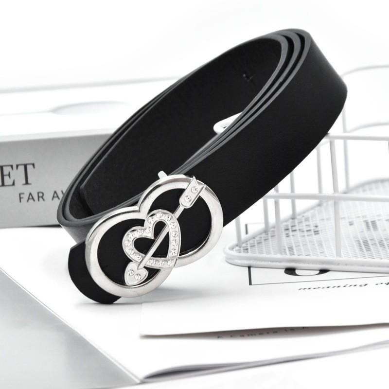 Unique Womens Casual Durable Heart Arrow Buckle Smooth Jeans Belt For Styles All
