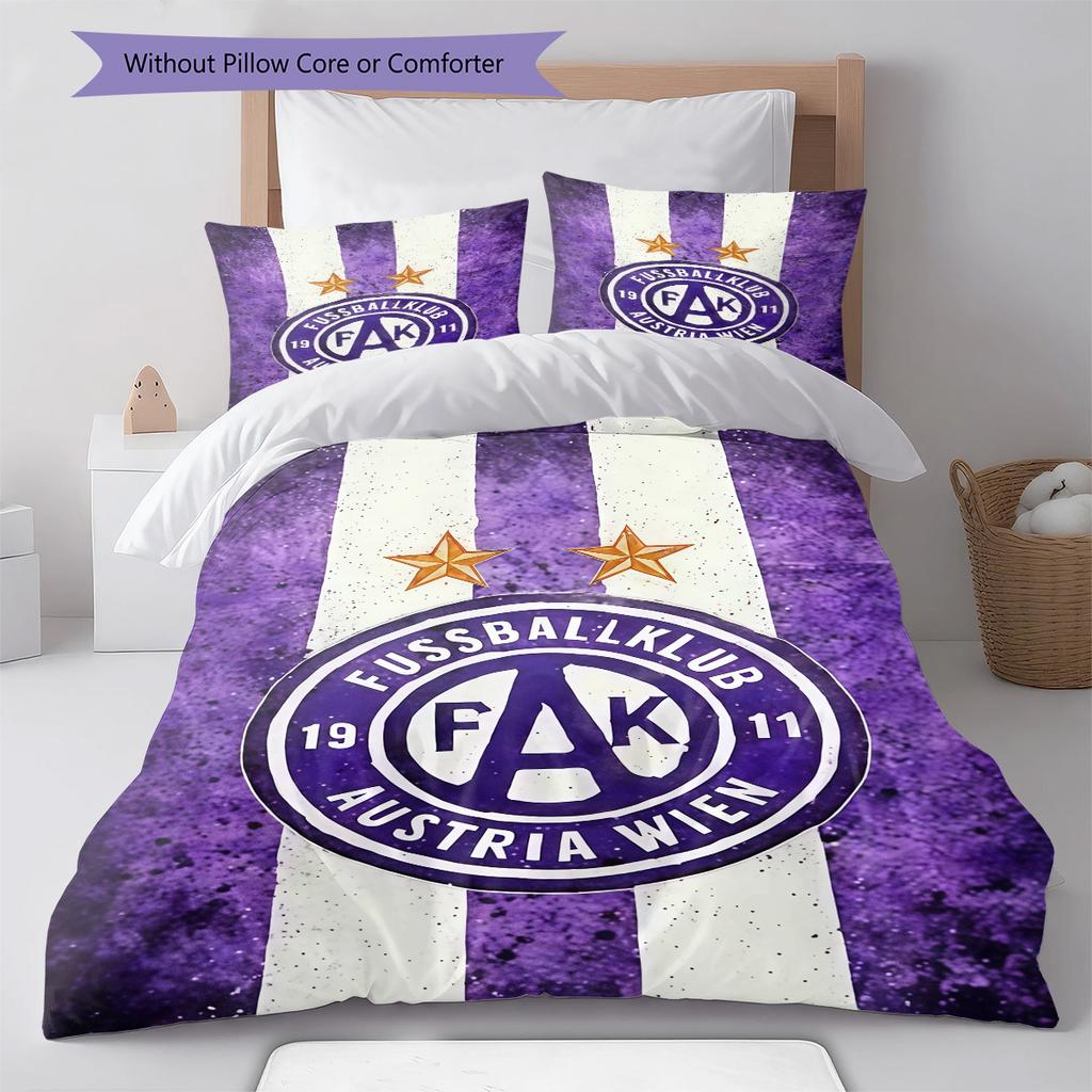 FK Austria Wien Bedding Quilt Set Quilt Cover Pillowcase Home Decoration Birthday Gift (1 * Duvet Cover + 2 * Pillowcase, Without Core)