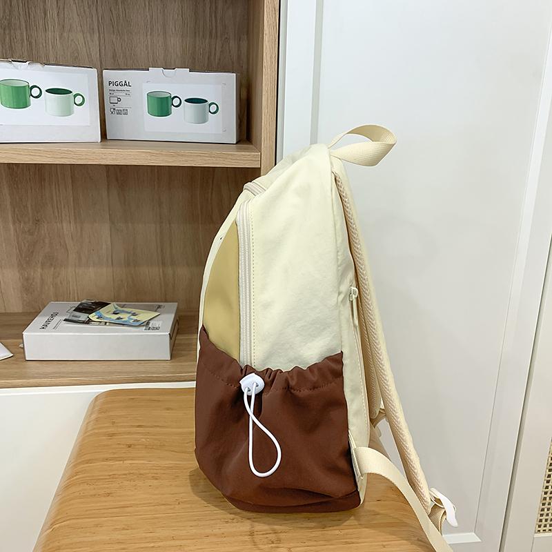 Lightweight Backpack Women's Water-Repellent Backpack Color Block Student Schoolbag