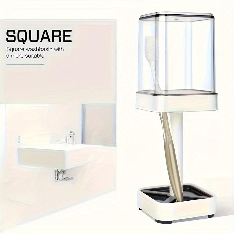 1pc Toothbrush Holder with a Cup for Rinsing, Toothbrush Storage Organizer