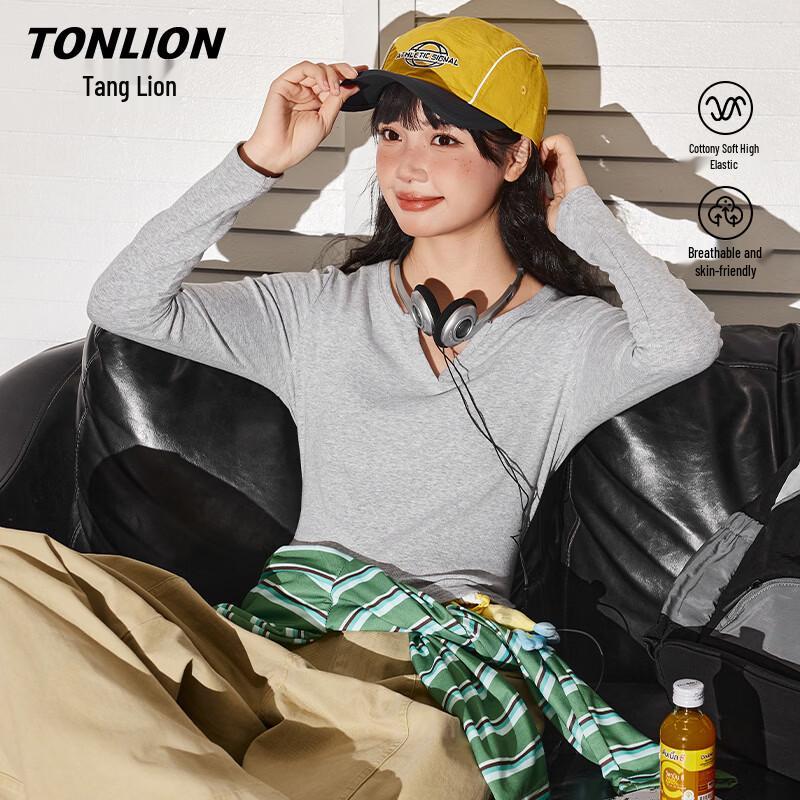 TonLion Women s Long Sleeve High-Elastic Slimming T-Shirt S
