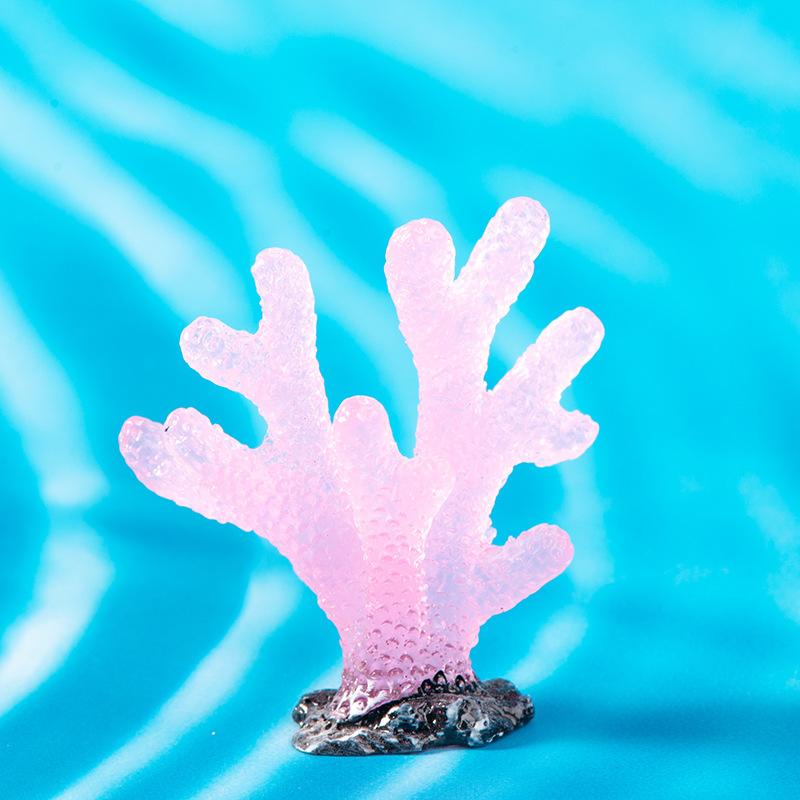 Luminous Coral Resin Pendant Miniature Landscape Decoration Accessories Fish Tank Aquarium Landscape Luminous Decorative Crafts