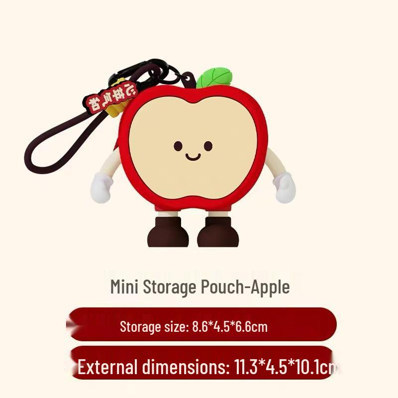 Q Version Cartoon Vegetable Silicone Keychain Earphone Coin Mini Bag Pendant for Kids