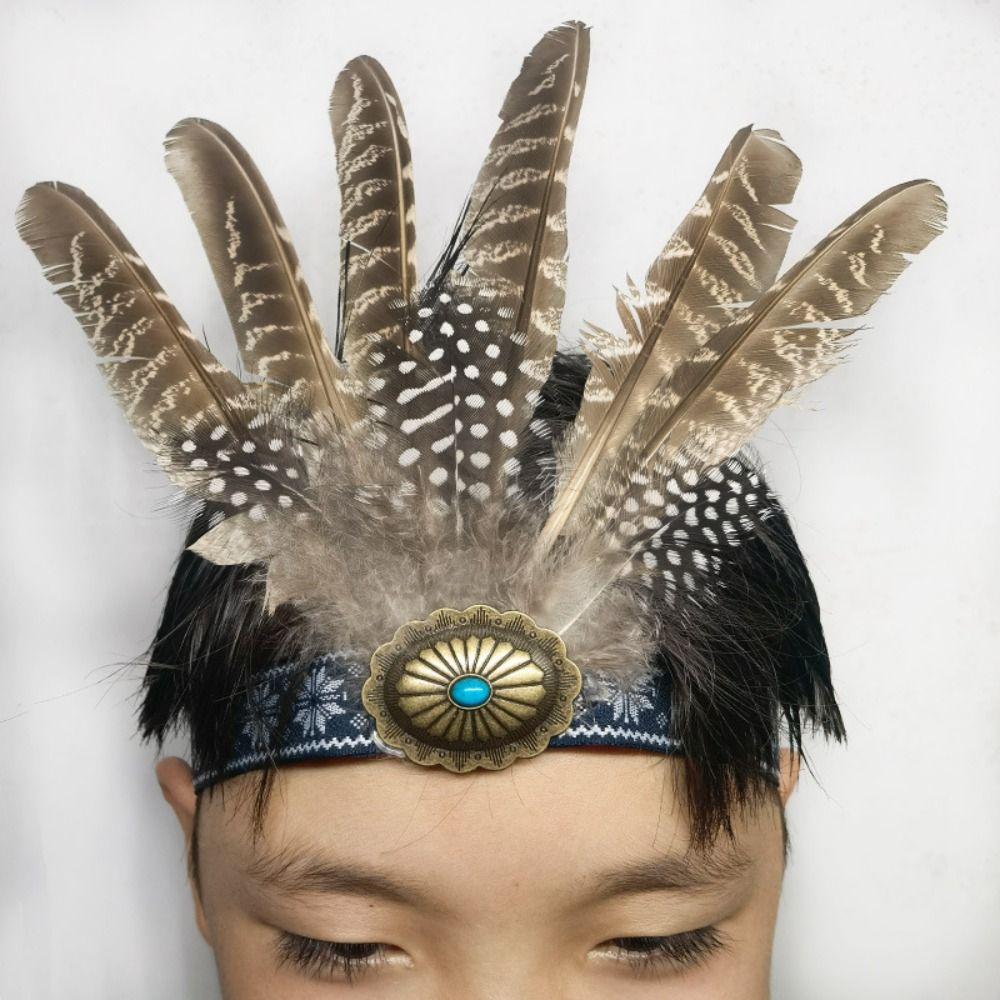 Colorful Feathered Hairband Ethnic Style Indian Hairband Fashion Hair Ornament  Special Occasion