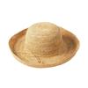 Spring and Summer New Fashion Casual Tether Handmade Crochet Dome Curled Edge Lafite Straw Hat Outdoor Sun Protection Visor Women