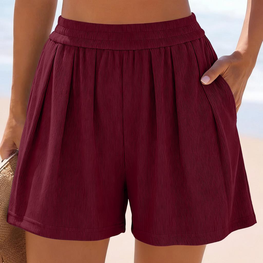 Women's Color Sports Casual Loose And Fashionable Pocket Shorts