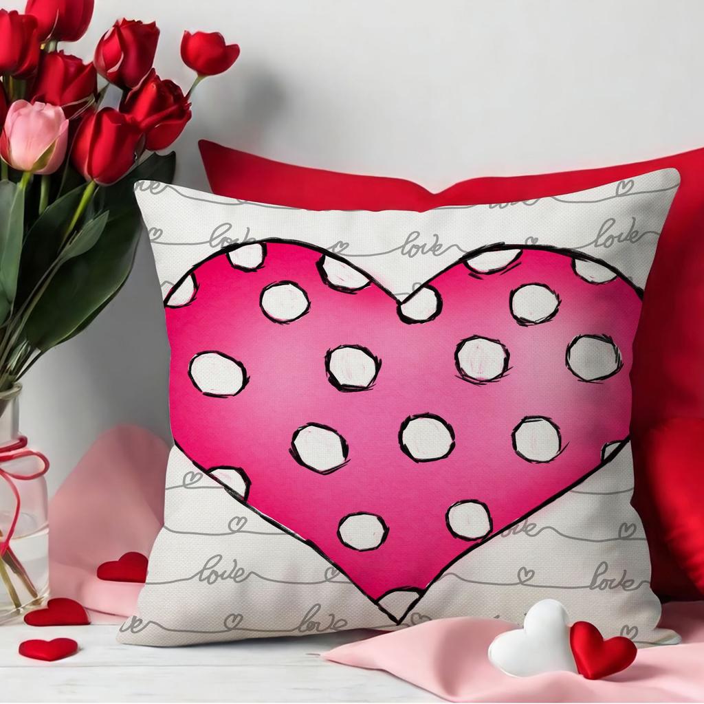 Valentine's Day Pillow Love Flower Combination Pillow Living Room Versatile and Comfortable Sofa Pillow Cover