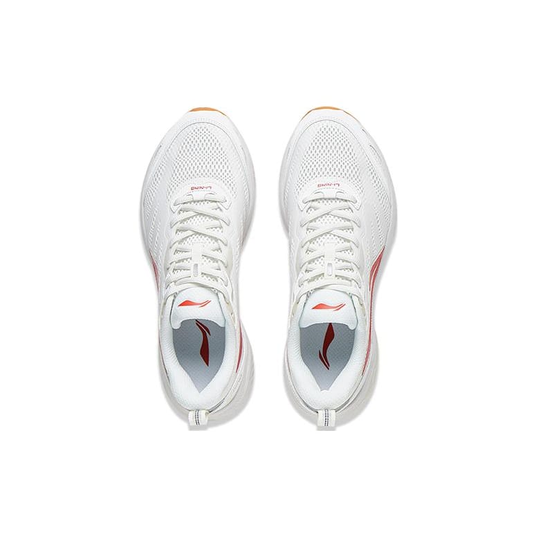 Li Ning Fuyao Slip Resistant Abrasion Resistant Low Top Casual Running Shoes Men's White Red ARXT011-5