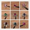 Factory Red Blue Zircon Copper Diamond Ring Popular Engagement Jewelry