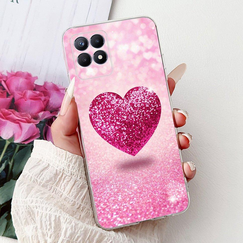Clear Cover For Realme 8i Case RMX3151 Luxury Butterfly Love Flowers Cool Painted Phone Case For Realme Narzo 50 RMX3286 Cover