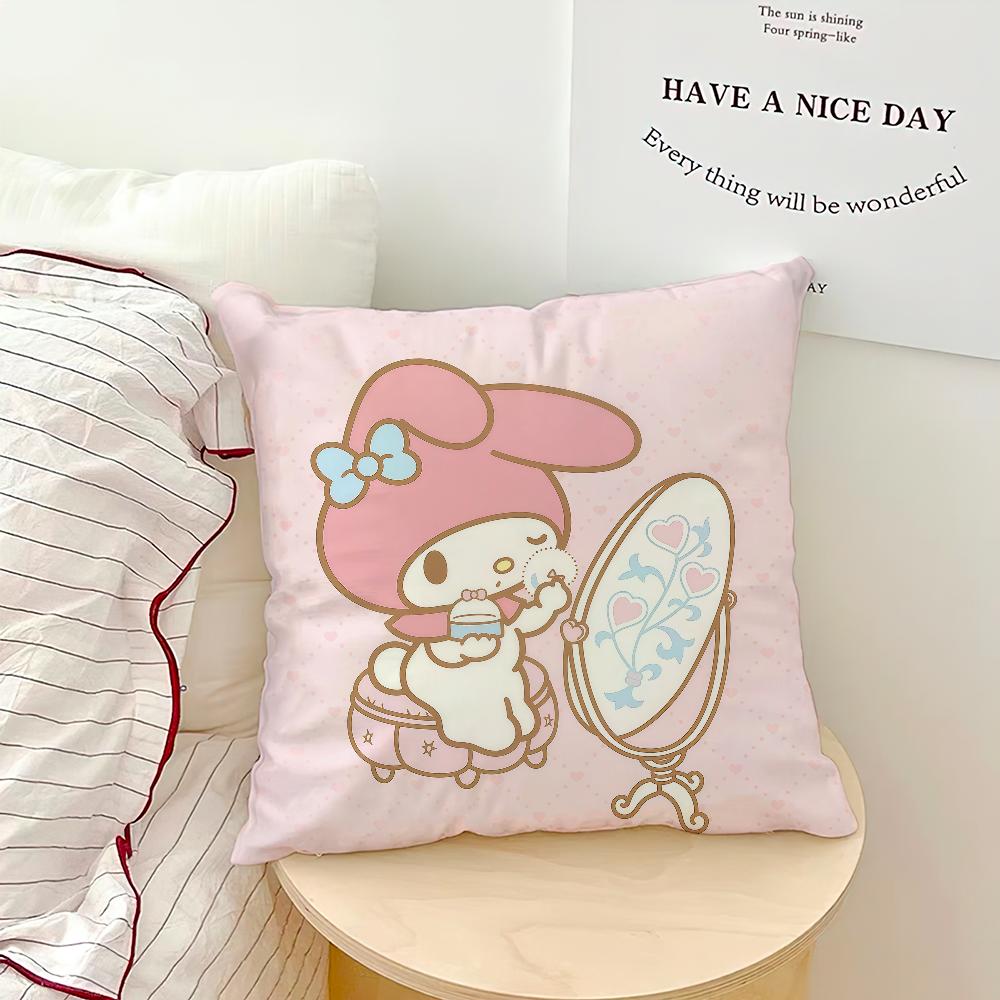 Cartoon Cute Art Pink Kawaii My M-Melody Sro Comfort Soft Hogar Pillowcase For Sofa Living Room Bed Home Decor Protective Covers