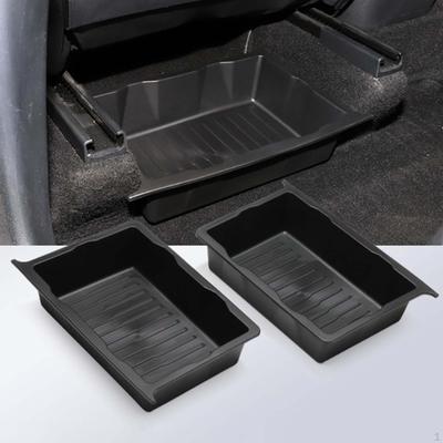 2 Pieces Under Seat Storage Box Organizer ,Accessories, Waterproof Organizing Black Fittings Vehicle