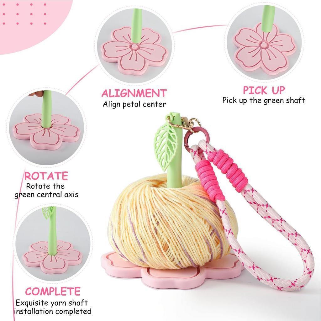 Flower Shaped Wrist Yarn Holder Portable Wool Storage Organizer Comfortable Hand Knitting Tool Lightweight Design for Beginner