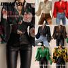 Bluse e Camicie Casual da Donna a Manica Lunga con Scollo a V