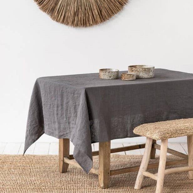 Natural Fabric Tablecloth,100% Pure Linen Solid Color Table Cover,For Kitchen Dining Room Party Holiday Tabletop Decoration