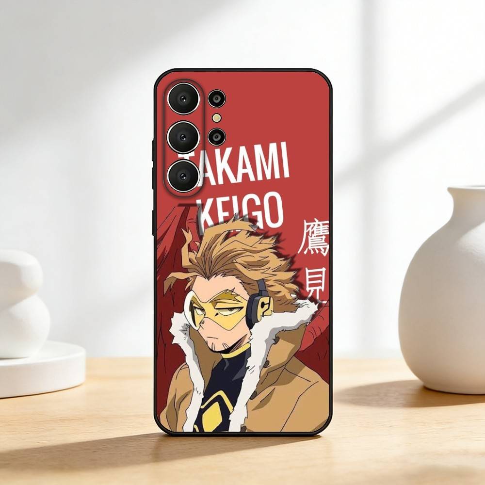 Anime MHA Hawks BNHA Phone Case For Samsung S26,S25,S24,S21,S22,S23,S30,Ultra,S20,FE,Lite,10,9,Black Cover Samsung S21plus