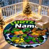 Custom Name Personalized Teenage Mutant Ninja Turtles Print Round Rug, Versatile Home Decor Carpet, for Playroom, Apartment, Balcony, Entryway, Hallwa