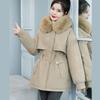 The New Pie Overcomes the Coat for Women's Medium and Long Korean Version of the Waist Cotton-padded Jacket with Down Cotton-padded Jacket.