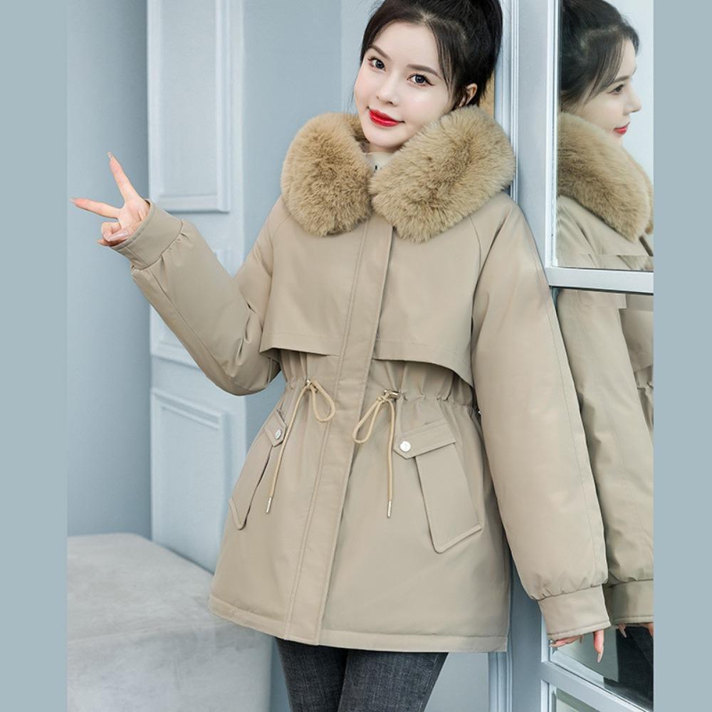 The New Pie Overcomes the Coat for Women's Medium and Long Korean Version of the Waist Cotton-padded Jacket with Down Cotton-padded Jacket.