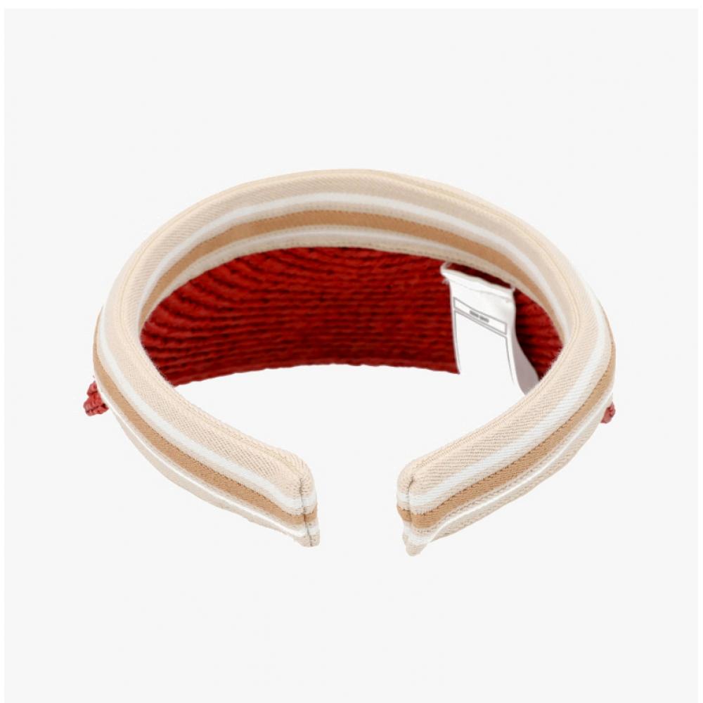 Helen Kaminski Bianca 8 Tropical Nuga Stripe Visor Sun Cap