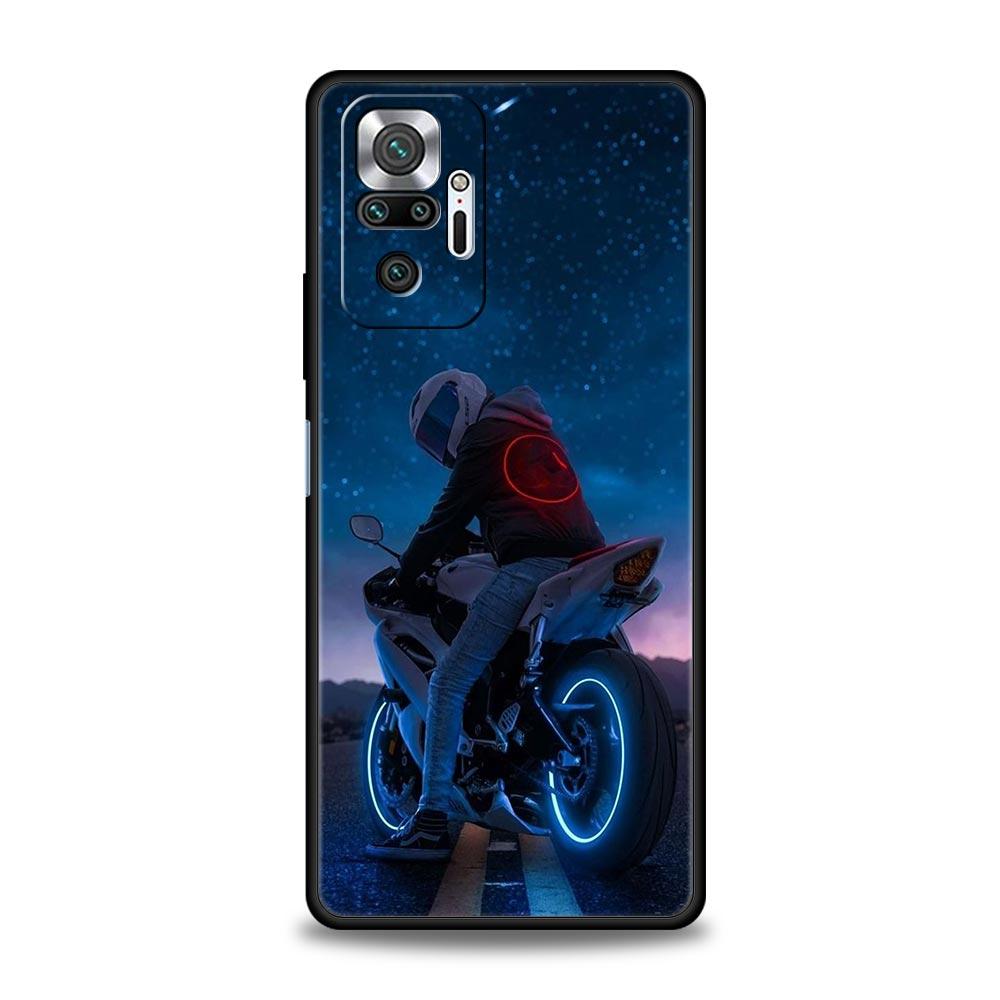 Moto Cross Motorcycle Sports Phone Case For Xiaomi Redmi Note 14 13 5G 10 11 12 Pro Plus 4G 14C 13C 12C 10C Black Cover