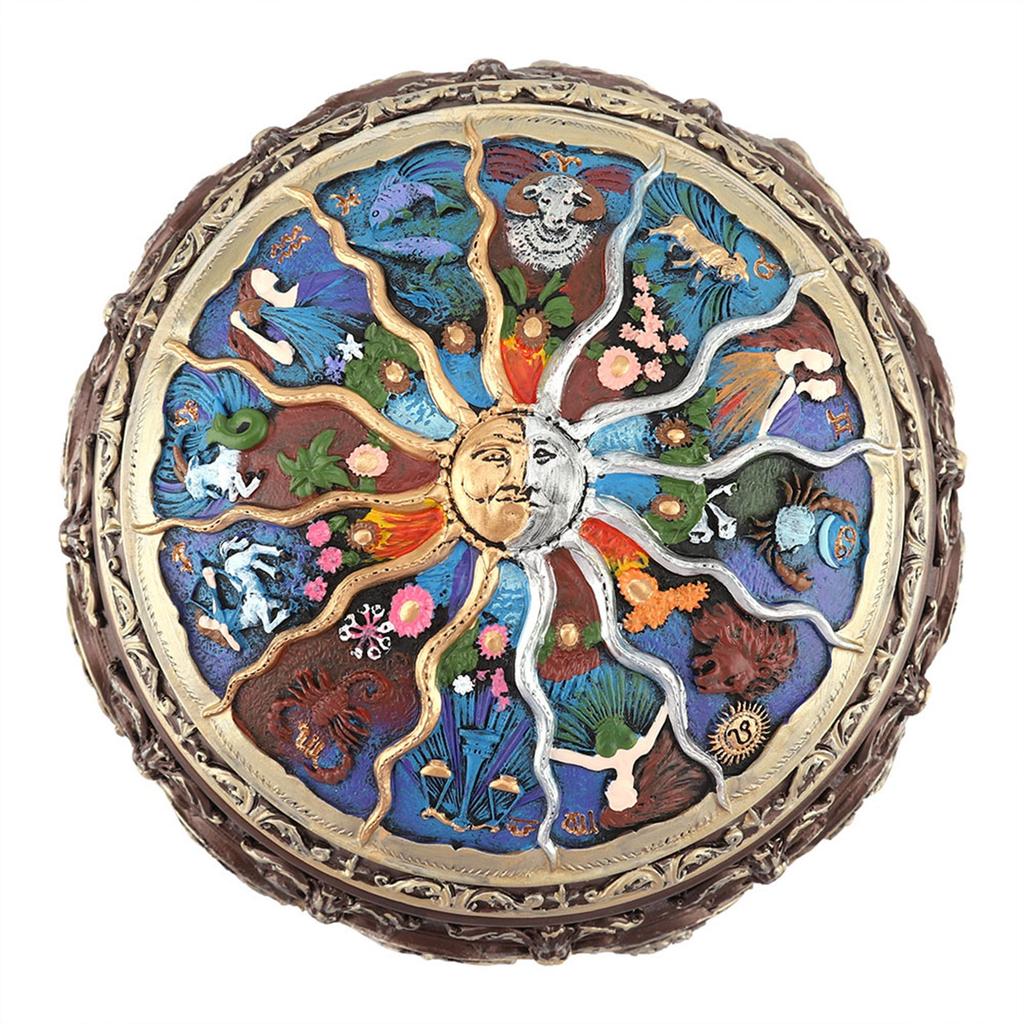 Vintage Music Box with 12 Constellations Rotating Goddess Twinkling LED Light