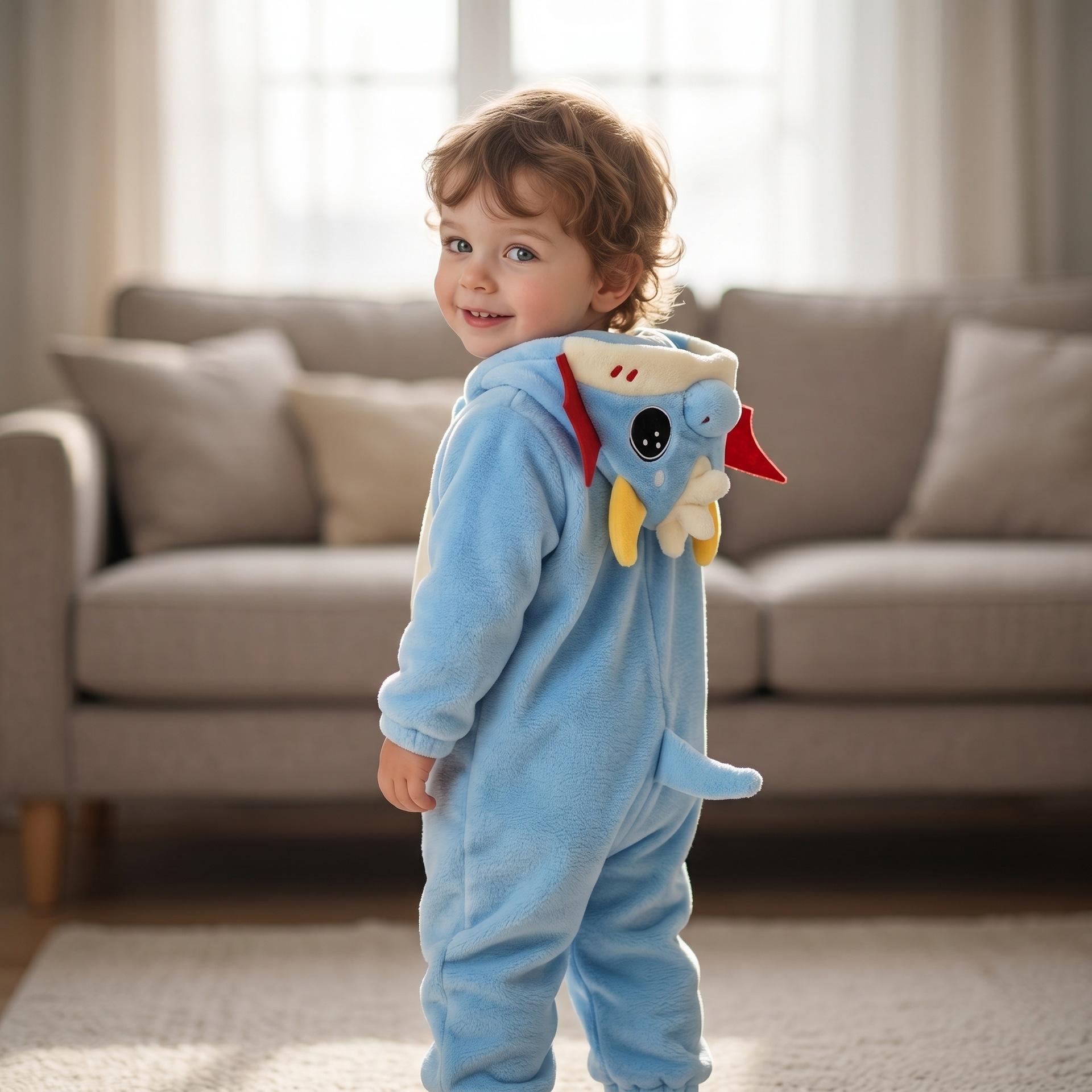 Fleece Jumpsuits for Boys and Girls Long Sleeve Fuzzy Hooded Onesie Rompers for Baby Kids Zip One Piece Romper Costume Warm Fall Winter Outwear Outfit 70