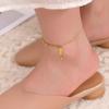 Women's Trendy Titanium Steel Square Anklet with Non-Fading Sign Pendant